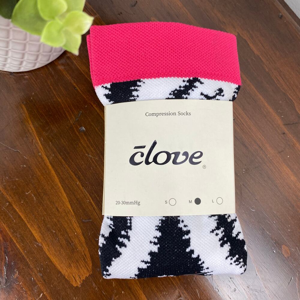 Clove Shoes Compression Socks Neon Zebra Dye Medium - Picture 3 of 4